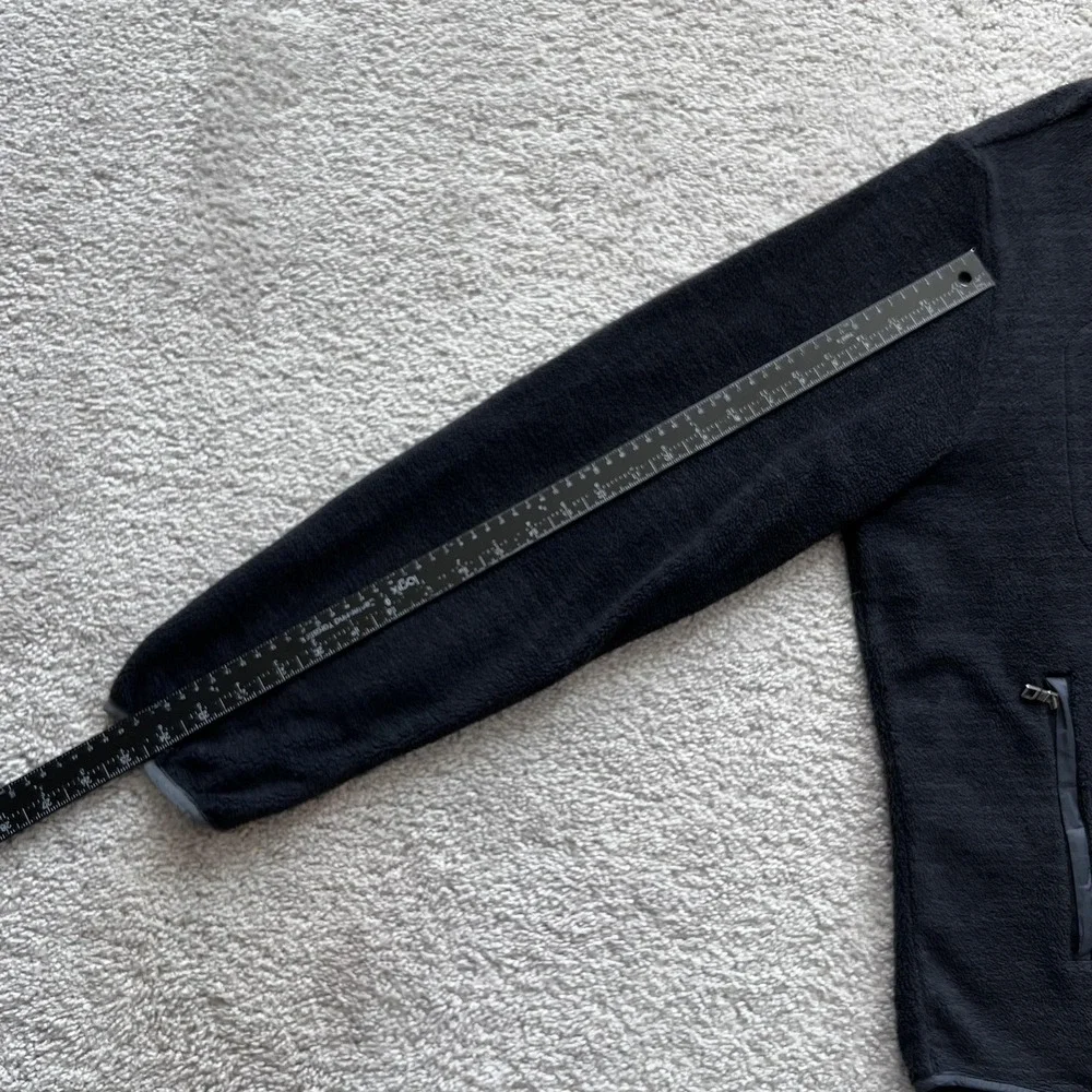 Peter Millar Micro Shearling Fleece Jacket Mens L Black Full Zip Golf Layer